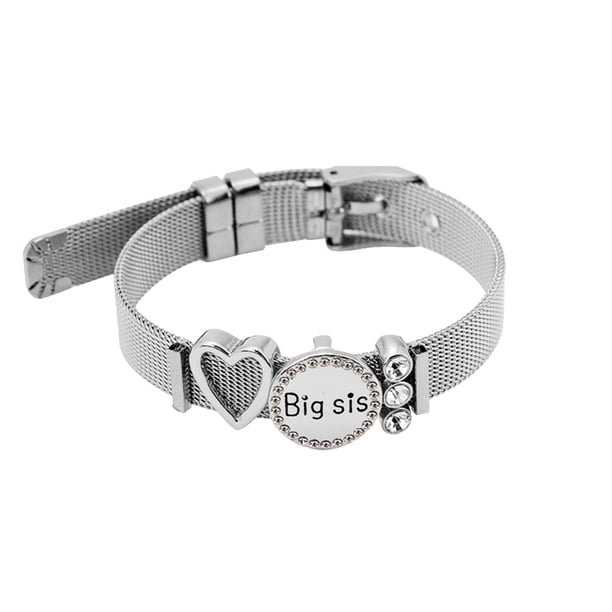 Pulseras para mujer, regalos para mujer, pulsera redonda conmemorativa de acero inoxidable, pulsera con letras, regalo para hermana mayor, pulsera de acero inoxidable