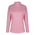 thumbnail image 3 of aidice Tops for Women Casual High Neck Long Sleeve Fitting Blouses Comfy Striped Fall Tops Underwear, 3 of 6