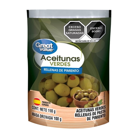 Aceituna Verde GV rellena de pasta de pimiento 190gr