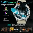 thumbnail image 7 of 1.43-inch Men's and Women's Smartwatch with Fitness Tracking, Answer/Dial/100 Sport Modes, IP67 Water Resistant Sports Pedometer Fitness Watch fits for Android and iPhone Devices (Black), 7 of 7
