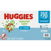 Huggies Natural Care Refreshing Baby Wipes, Scented, 17 Flip-Top Packs (1,088 Wipes Total)