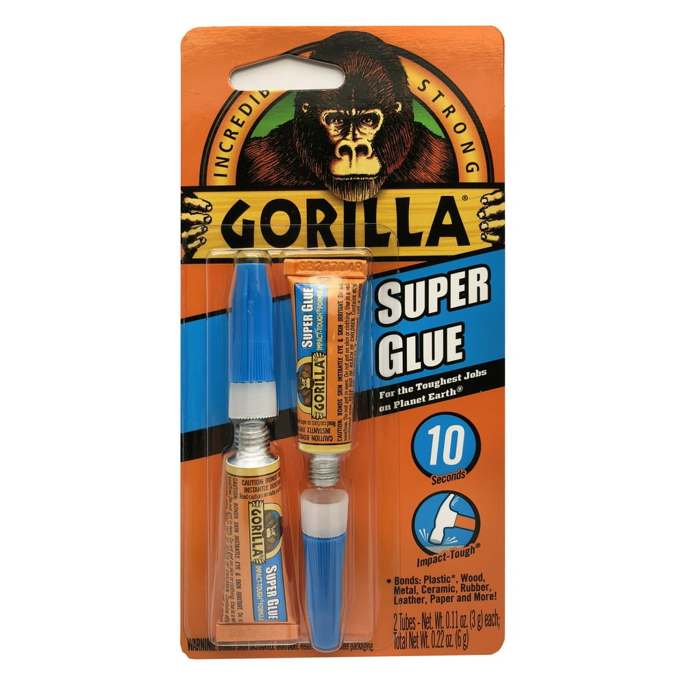 Gorilla Clear Super Glue 3 gram Mini Tubes, Pack of 2