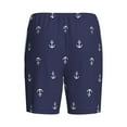 thumbnail image 4 of Rocae Anchor Heart Blue for Men's Soft Sleep Pajama Shorts, Waistband and Pockets, 4 of 9