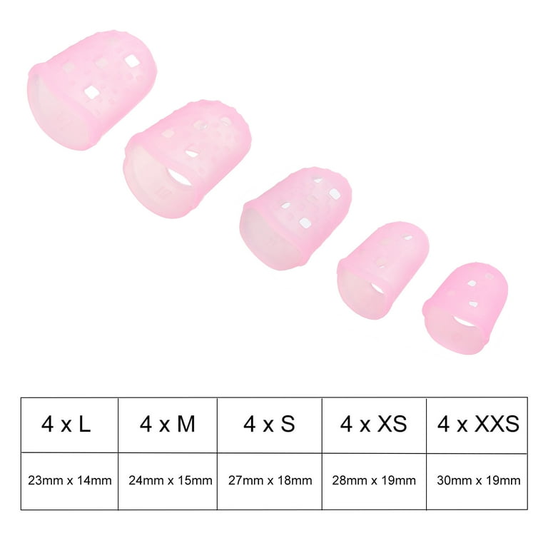 Uxcell Finger Picks Guitar Picks Fingertip Protectors L M S XS XXS Size  Pink 1 Set