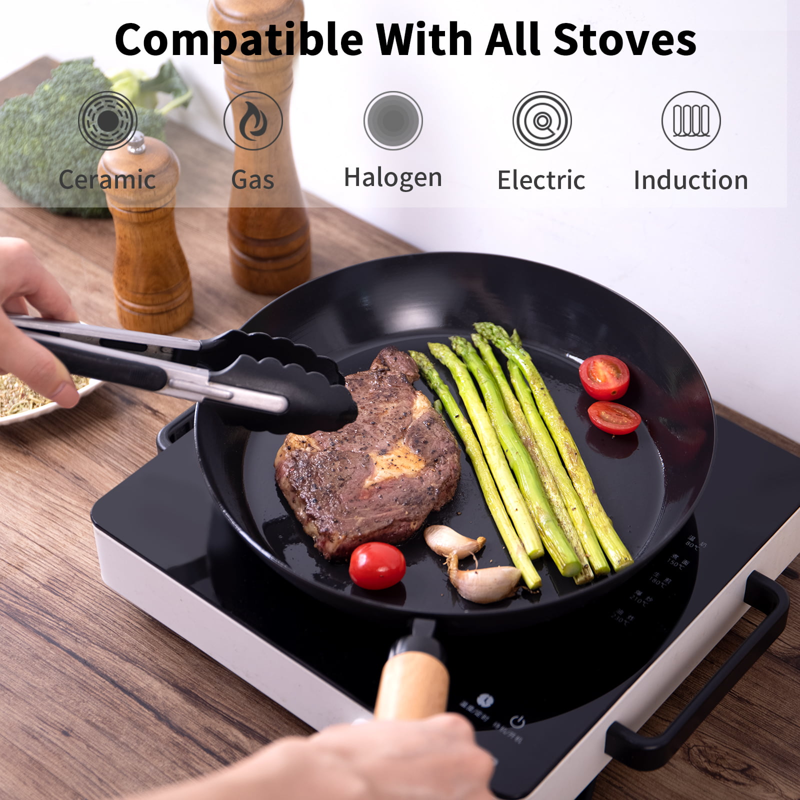 KIR Equipment Frying Pan Nonstick Skillet 10.5: Carbon Steel Cookware Fry  Pan without PFAs, Toxin Free & Healthy Alternative for Stove or Oven -  Yahoo Shopping