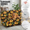 thumbnail image 6 of ZIATUBLES 3 Seater Recliner Sofa Covers, Stretch Reclining Couch Cover Set of 8, Recliner Chair Slipcovers Soft Washable Furniture Protector Slipcovers for Pet, Sunflower Leaf Printed, 6 of 9