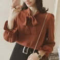 thumbnail image 4 of CENL Women Bow Long Sleeve French Style Casual Vintage Female shirt, 4 of 9
