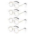 thumbnail image 2 of EYE ZOOM 4 Pack Metal Frame Round Reading Glasses with Spring Hinge (Gold, +1.75 Strength), 2 of 5