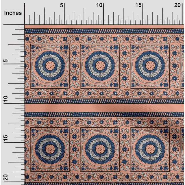 oneOone Tissu Viscose Georgette Feuilles & Floral Imprimé au Mètre 42 Pouces de Large