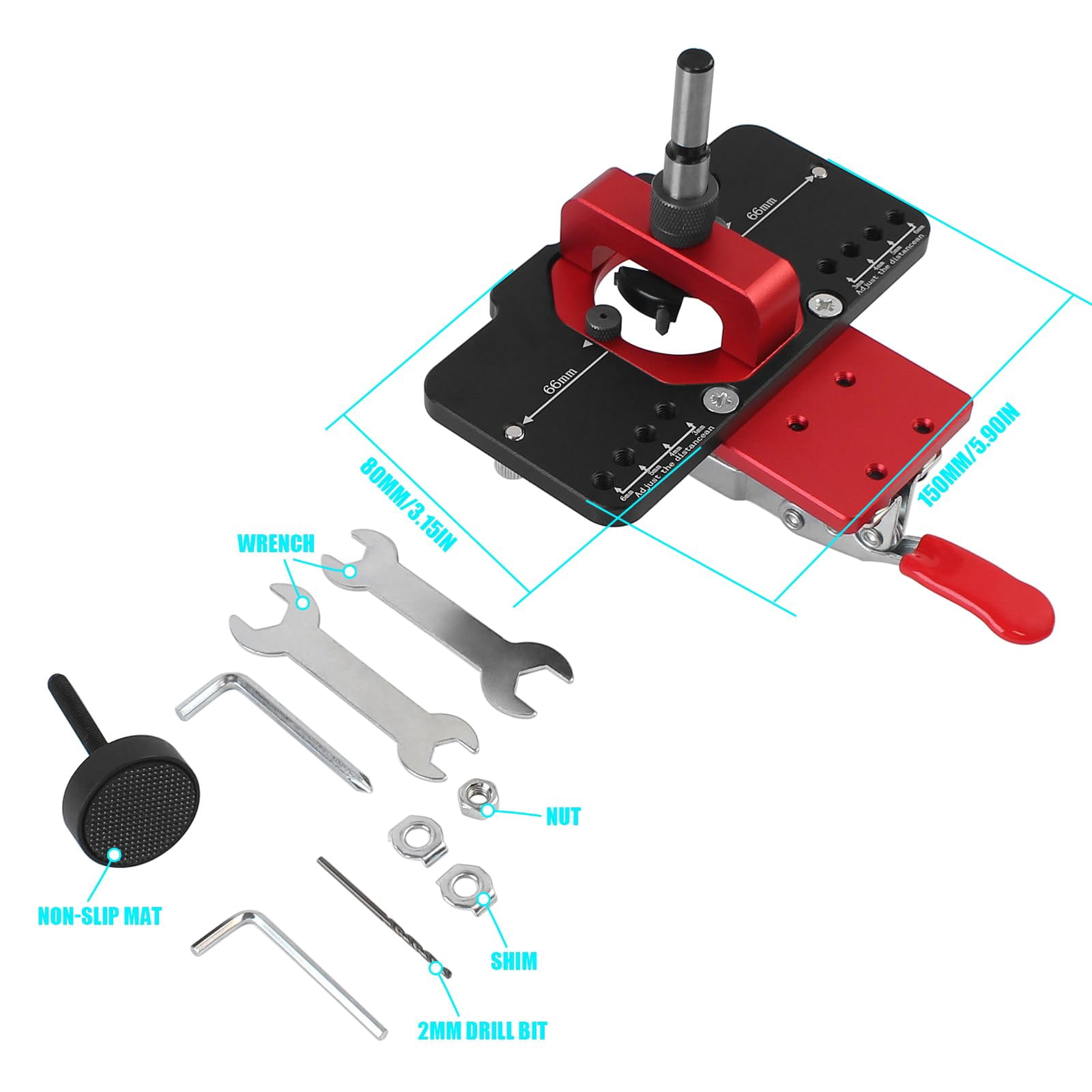 35mm Metal Concealed Hinge Jig Hole Drilling Jigs With Quick Clamp  Dust Vacuum Adapter Door Guide For Woodworking Cabinet Hinges Mounting Tool