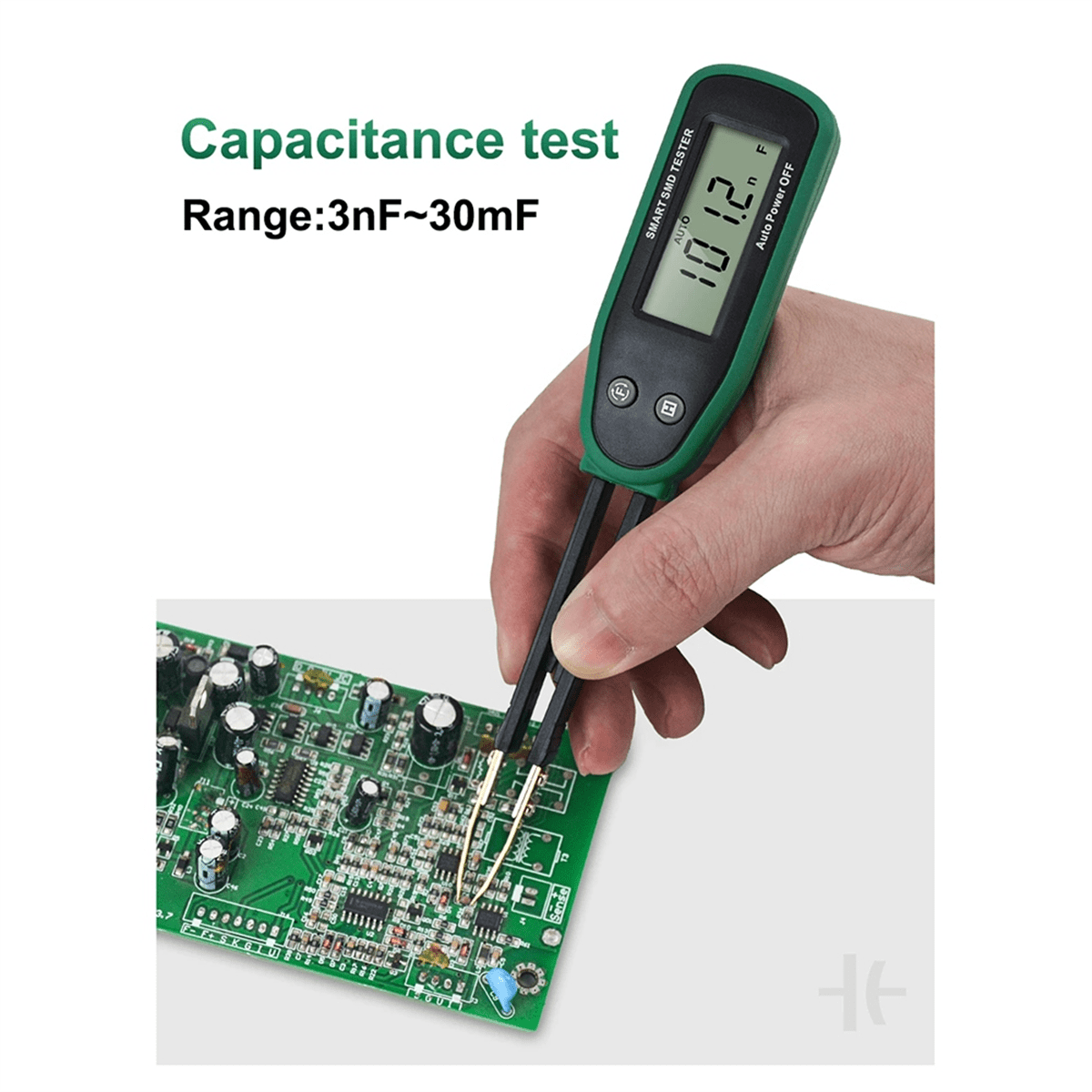 Smart SMD Tester Multimeter Auto Range Capacitance Resistance Diode Capacitor Rotable Tweezer LCD Display