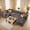 Gray(Plush Corduroy Fabric), variant on Ovios 130" Modular Sectional Sofa U Shaped Couch with Ottoman 6-Seater Extra Deep Seat Convertible Cloud Couches for Living Room, Gray