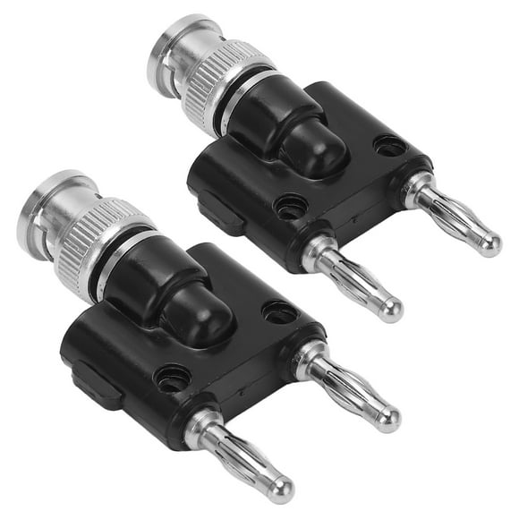 2Pcs 4mm Dual Tip Banana Plug BNC Male To 2 Row Banana Plug Connectors 500V For Electronic Equipment