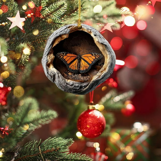 mfyjkho Adornos navideños de animales del bosque, acrílicos 2D para colgar en el árbol de Navidad, 8 cm (3,1 pulgadas), juego de 8
