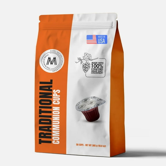 Travel Pack - The Miracle Meal Pre-Filled Communion Cups and Wafer & 100% Concord Grape Juice-bag of 50