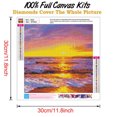 thumbnail image 2 of 5D bricolaje completo taladro diamante pintura puesta de sol junto al mar cruz puntada mosaico costura, 2 of 9
