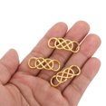 thumbnail image 3 of Unique Bargains Double Symbol Charm Connectors Alloy Double 8 Linker Pendant, Golden, 30Pack, 3 of 5