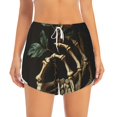 thumbnail image 3 of Uemuo Skeleton Hand Rose Butterfly Pattern Women's Athletic Shorts High Waisted Running Shorts with Liner Pockets Gym Elastic Workout Shorts-XX-Large, 3 of 9