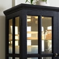 thumbnail image 4 of Jopath Display Cabinet with Glass Doors, Antique Display Cabinet with Adjustable Shelves Four Door Design Storage Cabinet for Home and Office Bulb Included Black, 4 of 9