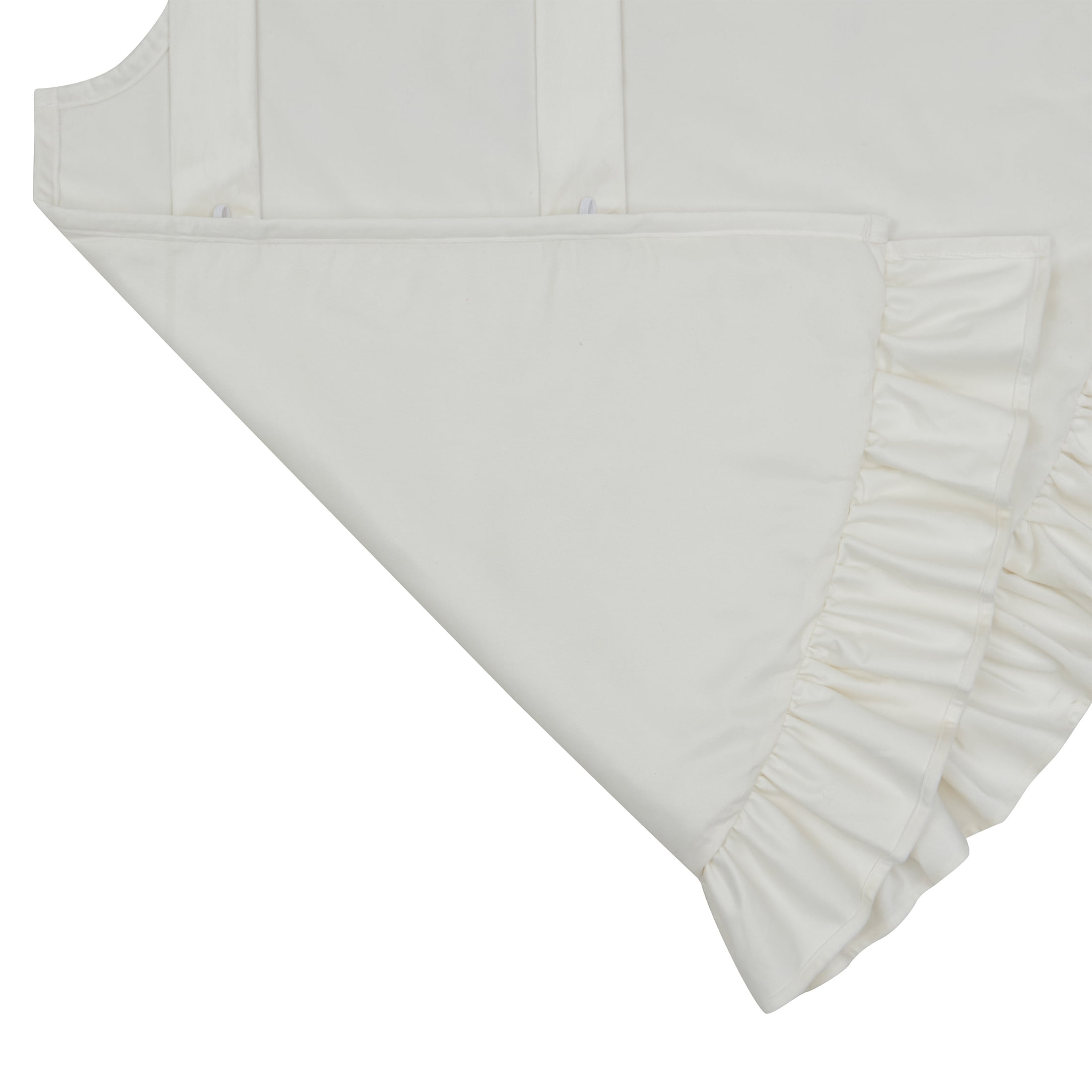 My Texas House Ruffle Ivory Velvet Christmas Tree Skirt, 60"