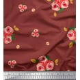 thumbnail image 1 of Soimoi Cotton Poplin Fabric Leaves & Rose Flower Printed Craft Fabric by the Yard 42 Inch Wide, 1 of 1
