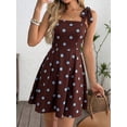 thumbnail image 5 of Women Casual Striped Tie Front Camisole Dress Sun Dress Summer Vacation Flowy Mini Dress Streetwear, 5 of 10