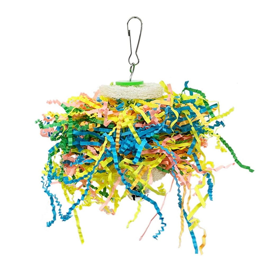 5 Pack Bird Foraging Toys Parrot Shredder Rattan Balls Toy Hanging for Cage