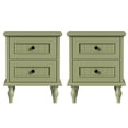 thumbnail image 3 of Eclife Set of 2 Nightstand 2 Drawers Wood Mid-Century Modern Bedside Table for Adult Bedroom, Retro Green, 3 of 8
