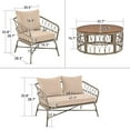 thumbnail image 2 of Segmart Outdoor Patio Conversation Set, 4PCS Outdoor Patio Rattan Sofa Set, Poolside Furniture Set for 4, Outdoor Cushioned Seating Group with Coffee Table, Brown, 2 of 9