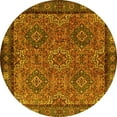 thumbnail image 1 of Ahgly Company Indoor Round Persian Yellow Traditional Area Rugs, 5' Round, 1 of 4