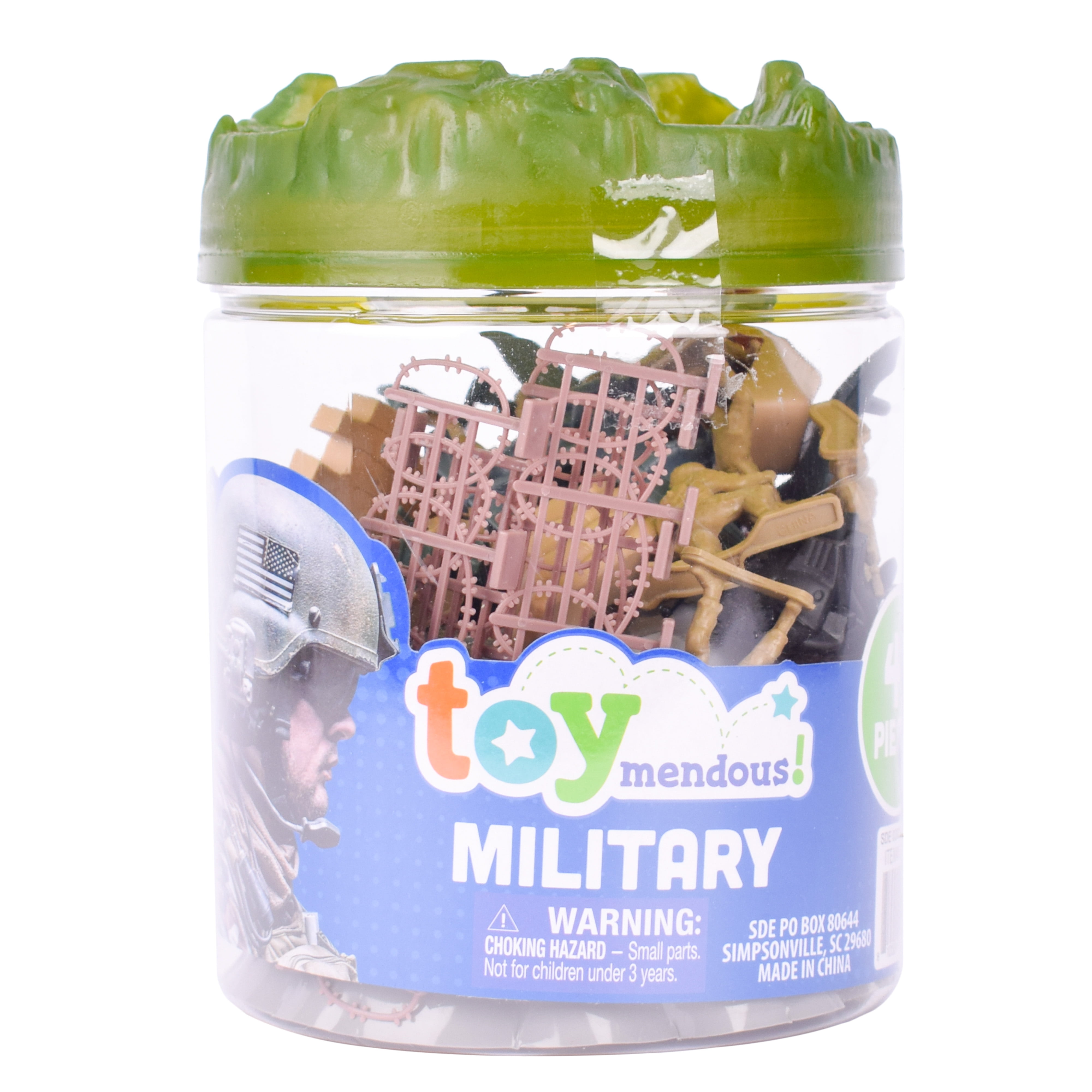 Toymendous Military Bucket of Figures - 41 Plastic Pieces | Kids Ages 3 and up