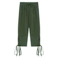 thumbnail image 3 of Alvivi Kids Boys Medieval Renaissance Retro Pirate Pants Ankle Banded Viking Trousers Halloween Costume Green 120/125, 3 of 7