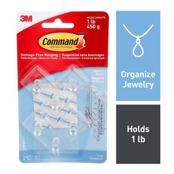 Porte-bijoux avec suspension Command(MC) 17097CLR-EF
