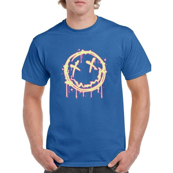 Grunge Spray Colorful Face T-Shirt Men -Image by Shutterstock, Male 3X-Large