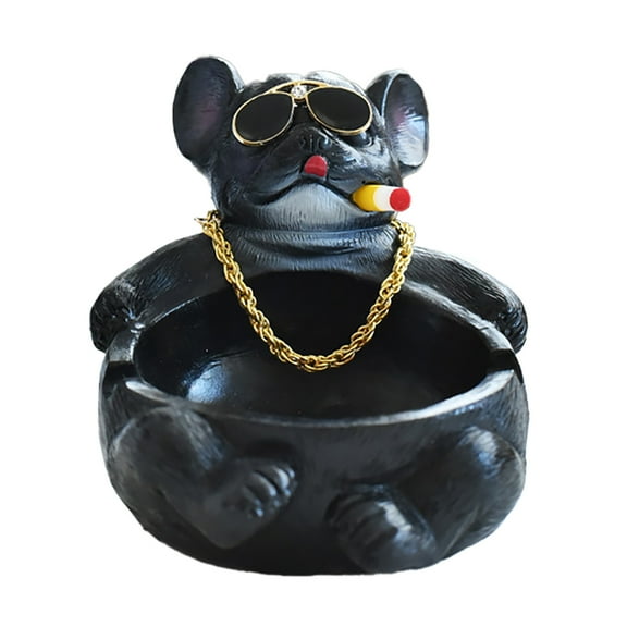 Cartoon Animal Ashtray Household Innovative Decorative Bully Dog Ashtray for Living Room Black
