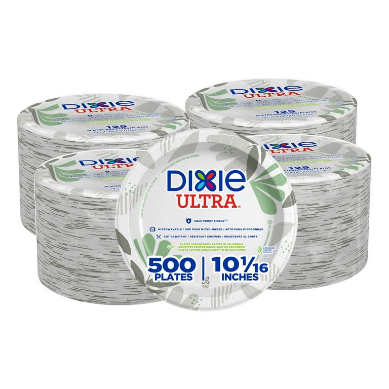 Dixie® Strong Medium-Weight Disposable Paper Plates, Economy