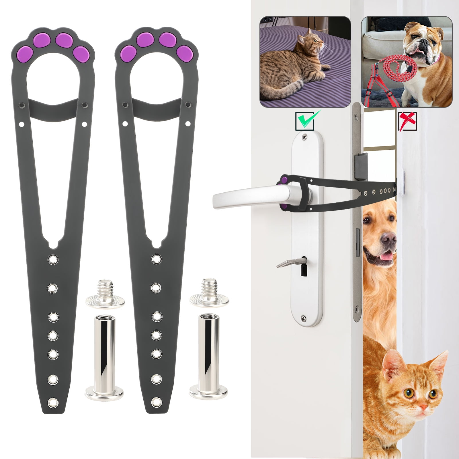 Cat Door Holder Latch Adjustable Cat Door Alternative to Keep Dogs Out