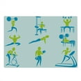 thumbnail image 2 of Fitness Cutting Board, Showing Different Gym Activities Weightlifting Equipment, Decorative Tempered Glass Cutting and Serving Board, Large Size, Apple Green Sky Blue, by Ambesonne, 2 of 5