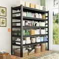 thumbnail image 3 of Over Washer and Dryer Storage Shelves,5 Tiers Laundry Room Standing Shelf,Adjustable Metal Shelving Unit,Space Saving Shelf,31.5" W x 15.7" D x 63" H, Black, 3 of 7