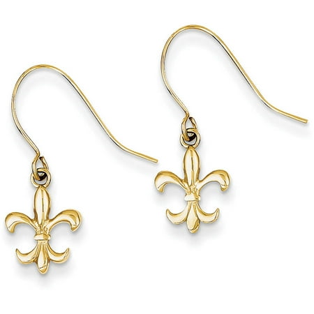 14kt Yellow Gold Fleur de Lis Dangle Earrings