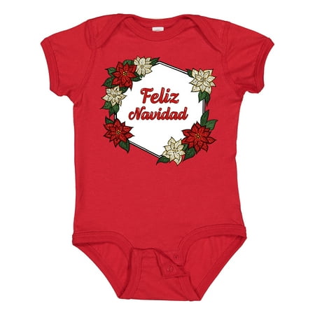 

Inktastic Feliz Navidad Poinsettia Gift Baby Boy or Baby Girl Bodysuit