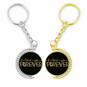 love you forever quote style rotating rotating key chain ring accessory couple keyholder