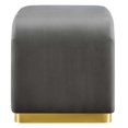 thumbnail image 3 of Accent Stool Chair Ottoman, Grey Gray, Velvet, Living Kitchen Cafe Bistro Hospitality Restaurant, Modern Contemporary Boutique HB36443, 3 of 10