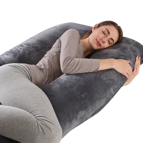 TANGKA Pregnancy Pillows,U Shaped Cooling Full Body Pillow with Removable Cover, 46 Inch Body Pillow for Pregnant Women,L