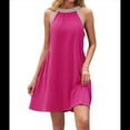 thumbnail image 2 of Vestido para Mujer, Sin Mangas, con Bloques de Color, Color Rosa y Rojo, Talla L, 2 of 7