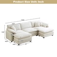 thumbnail image 3 of BUIORD 115" Modular Sectional Sofa, Oversize Corduroy U-Shaped Sofa and Couch with Reversible Ottoman, 5-Seat Deep Seat Sectional Sofa for Living Room, Beige, 3 of 8