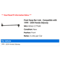 thumbnail image 2 of Front Sway Bar Link - Compatible with 1999 - 2004 Honda Odyssey 2000 2001 2002 2003, 2 of 2