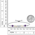 thumbnail image 4 of Gem Stone King 925 Silver and 10K Yellow Gold White Moissanite and Purple Amethyst and White Lab Grown Diamond Bracelet for Women | 2.37 Cttw | Gemstone | Asscher Cut 6MM | Fully Adjustable 9 inch, 4 of 5