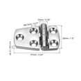 thumbnail image 2 of Door Hinges, 2 Pack 2.24" x 1.5" - 316 Stainless Steel Marine Hinge, Bearing Boat Hinge for Yacht Deck (Silver), 2 of 6