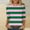 Army Green, variant on Women 3/4 Sleeve Crewneck Casual Fashion Stripe Print Outfits Tunic Blouses for Womens